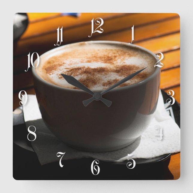 Reloj Cuadrado Copa de café (Anverso)