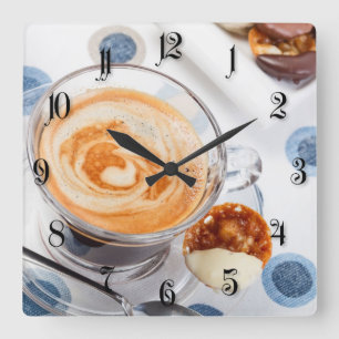 Reloj Cuadrado Copa de café