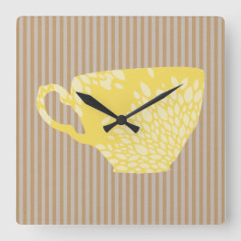 Reloj Cuadrado Copa y franjas modernas