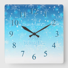 Reloj Cuadrado Copos de nieve