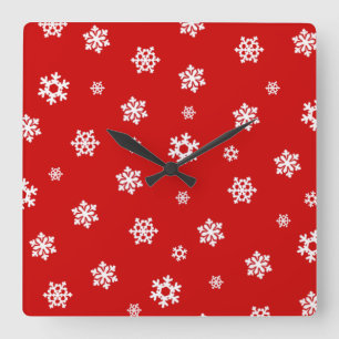 Reloj Cuadrado Copos de nieve (blancos)