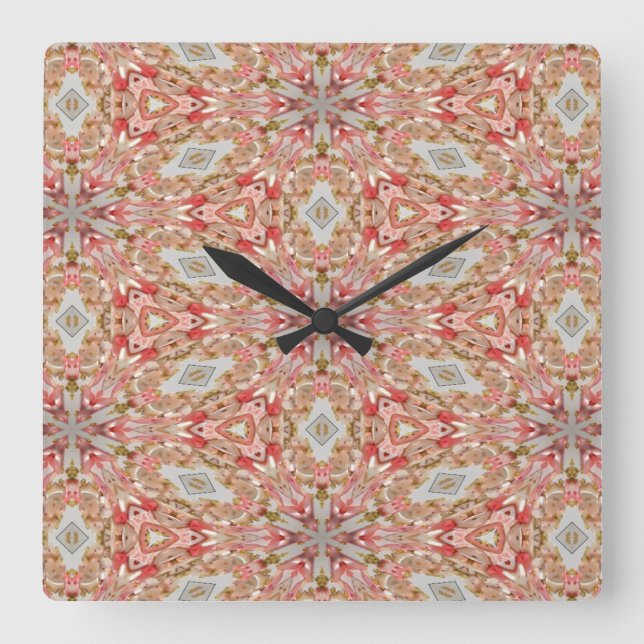 Reloj Cuadrado Coral Kaleidoscope (Anverso)
