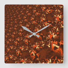 Reloj Cuadrado Corales marrones y grabado en relieve