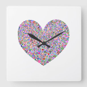 Reloj Cuadrado Corazón
