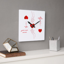 Reloj Cuadrado Corazón minimalista y taza de amor de manos – Romá