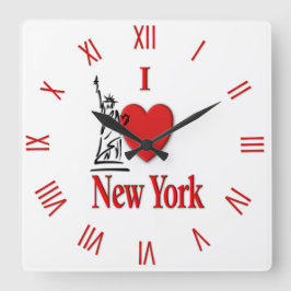 Reloj Cuadrado Corazón Nueva York