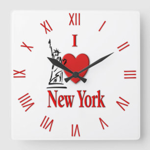Reloj Cuadrado Corazón Nueva York