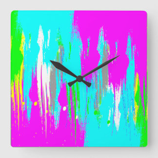 Reloj Cuadrado Corey Tiger 80s Retro Neon Salpicadura Pintura
