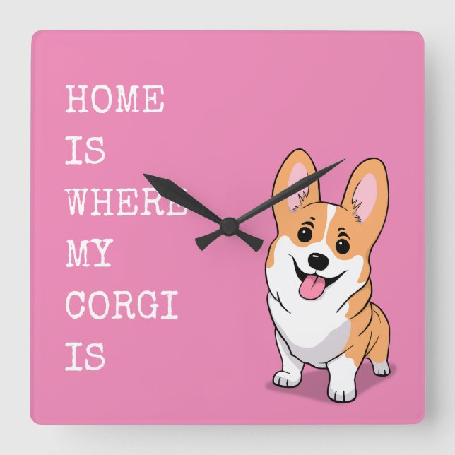 Reloj Cuadrado Corgi (Anverso)