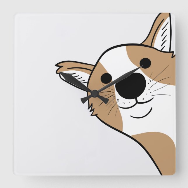 Reloj Cuadrado Corgi Face (Anverso)