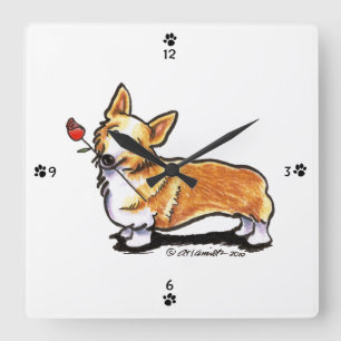 Reloj Cuadrado Corgi Sweetheart