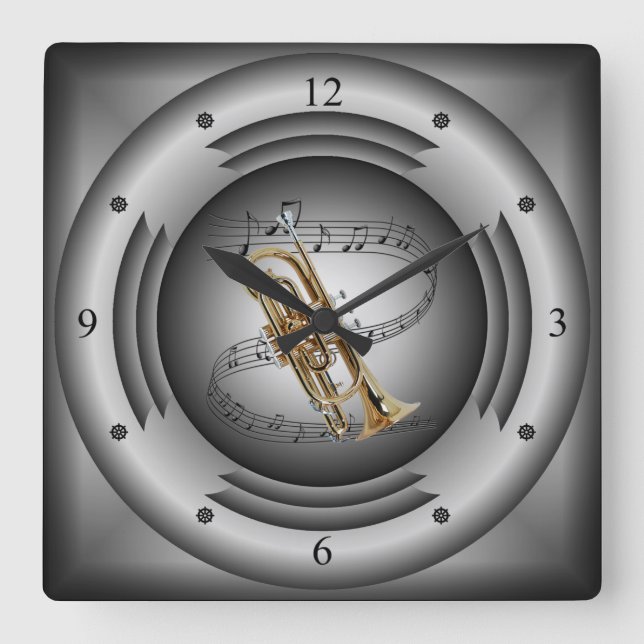 Reloj Cuadrado Cornet ~ Musical Scroll ~ Silver Speaker ~ (Anverso)