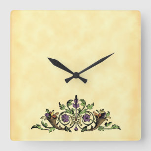 Reloj Cuadrado Cornucopia Vintage Art Wall Clock
