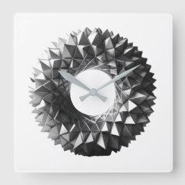 Reloj Cuadrado corona geométrica abstracta