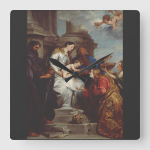 Reloj Cuadrado Coronación de Santa Rosalía por Anthony van Dyck