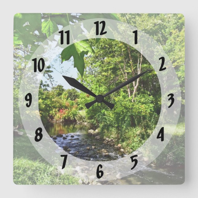 Reloj Cuadrado Corriente silenciosa (Anverso)