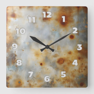 Reloj Cuadrado corroded steel plate