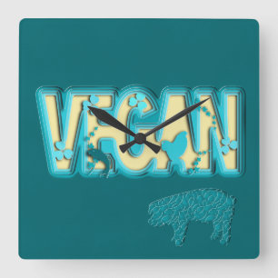 Reloj Cuadrado Corte de papel vegano