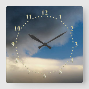 Reloj Cuadrado cortina de nubes