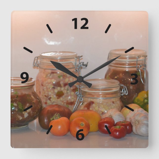 Reloj Cuadrado Cosecha de verano dos (Anverso)