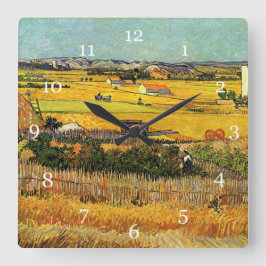 Reloj Cuadrado Cosecha en La Crau, con Montmajour...