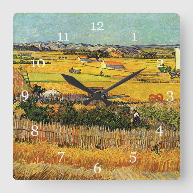 Reloj Cuadrado Cosecha en La Crau, con Montmajour... (Anverso)