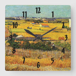 Reloj Cuadrado Cosecha en La Crau, con Montmajour...