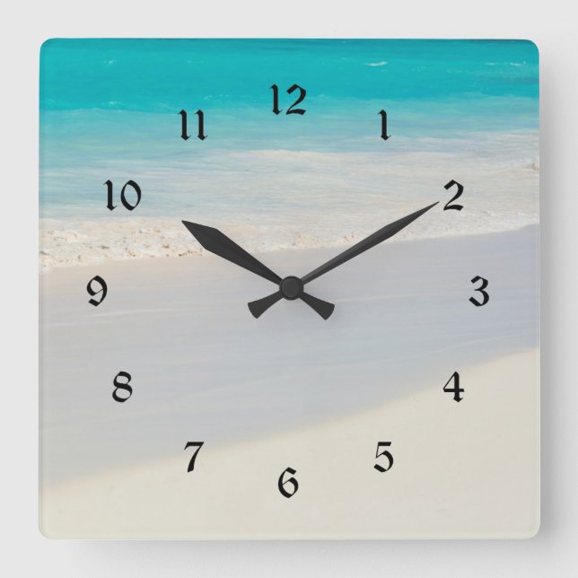 Reloj Cuadrado Costa de arena (Anverso)