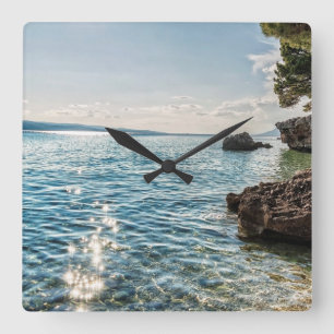 Reloj Cuadrado Costa de la Riviera Makarska en Croacia
