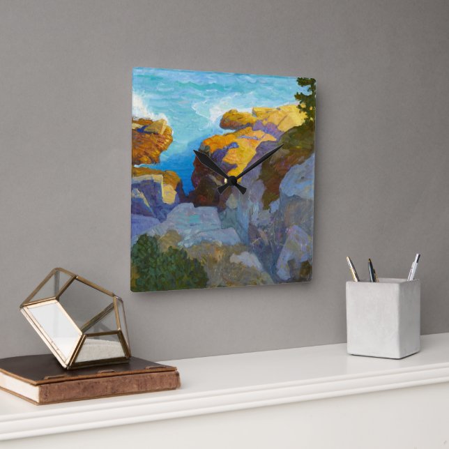 Reloj Cuadrado Costa de Maine por Newell Convers Wyeth (Oficina)