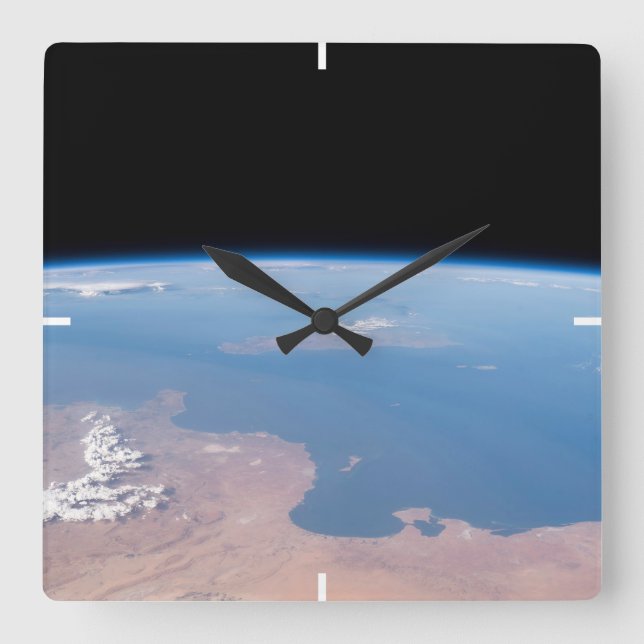 Reloj Cuadrado Costas De Túnez Y Libia E Isla De Sicilia (Anverso)