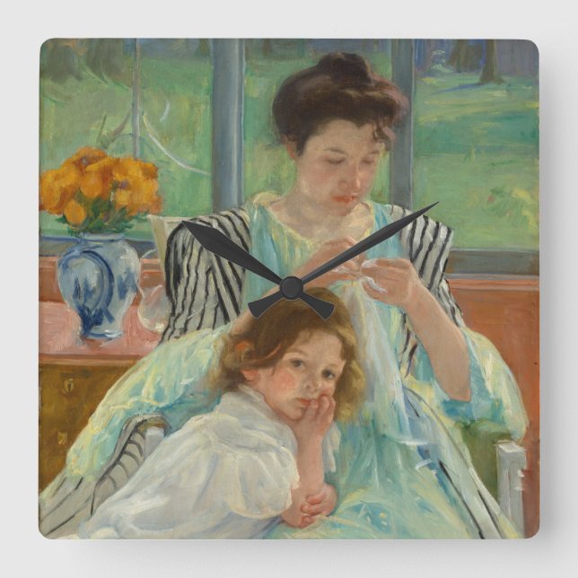 Reloj Cuadrado Costura joven de la madre (Anverso)