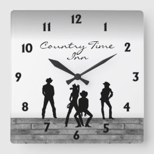 Reloj Cuadrado Country Western Fun