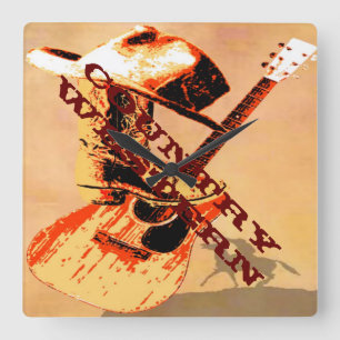 Reloj Cuadrado Country Western Wall Clock