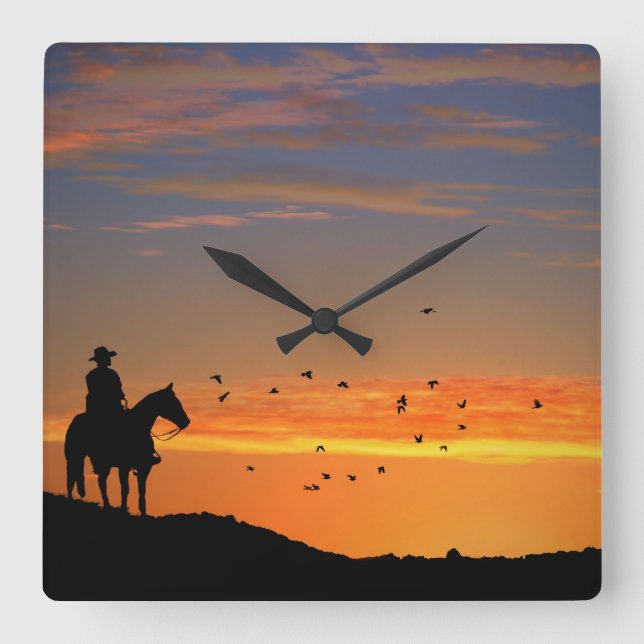 Reloj Cuadrado Cowboy Arriba (Anverso)