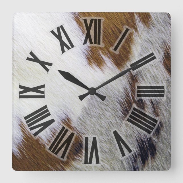 Reloj Cuadrado Cowhide (Anverso)