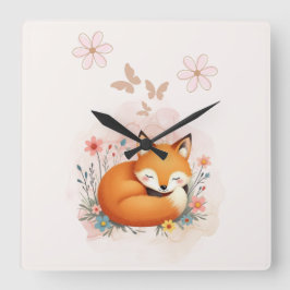 Reloj Cuadrado Cozy Woodland Nursery