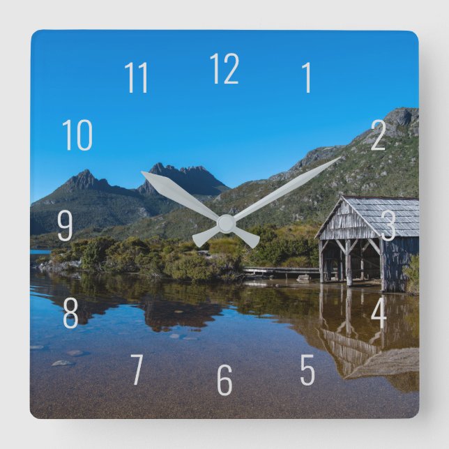 Reloj Cuadrado Cradle Mountain & Dove Lake Landscape Panorama (Anverso)