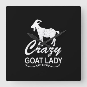 Reloj Cuadrado Crazy Goat Lady Shirt Goat, Regalo de agricultor d