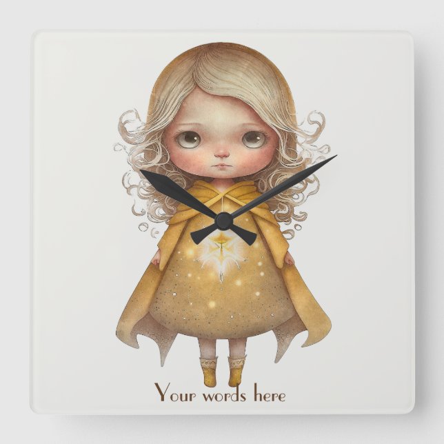 Reloj Cuadrado Crea a Tu Propia Chica de la Luz de las Estrellas  (Anverso)