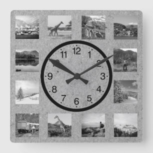Reloj Cuadrado Crea Tu Colage de Fotos Personalizado Naturaleza R