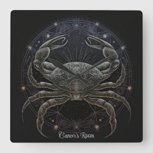 Reloj Cuadrado Crea tu propia Astrología Mística Cáncer Zodiaco