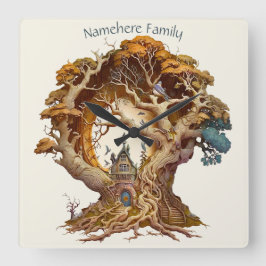 Reloj Cuadrado Crea tu propia casa de árbol de hadas de imitación