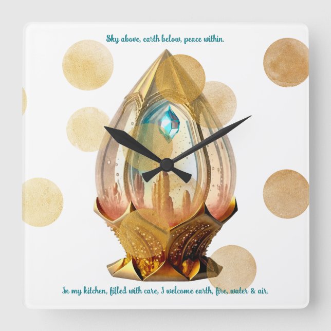 Reloj Cuadrado Crea Tu Propia Linterna de Bola de Cristal Steampu (Anverso)