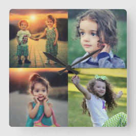 Reloj Cuadrado Crea tu propia moda de collage de fotos familiares