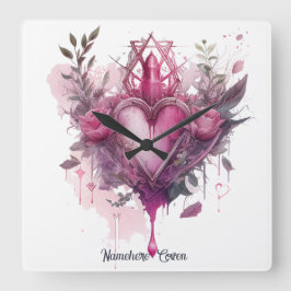 Reloj Cuadrado Crea tu propia vara de amor rosada