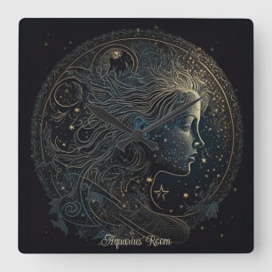 Reloj Cuadrado Crea tu propio acuario místico Zodiac