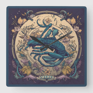 Reloj Cuadrado Crea tu propio Art Nouveau Scorpio Zodiac