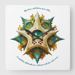 Reloj Cuadrado Crea tu propio Castillo Steampunk Snowflake Yule