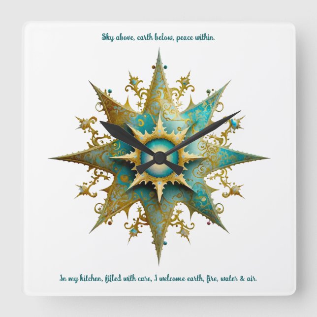 Reloj Cuadrado Crea tu propio copo de nieve de hule de vapor (Anverso)